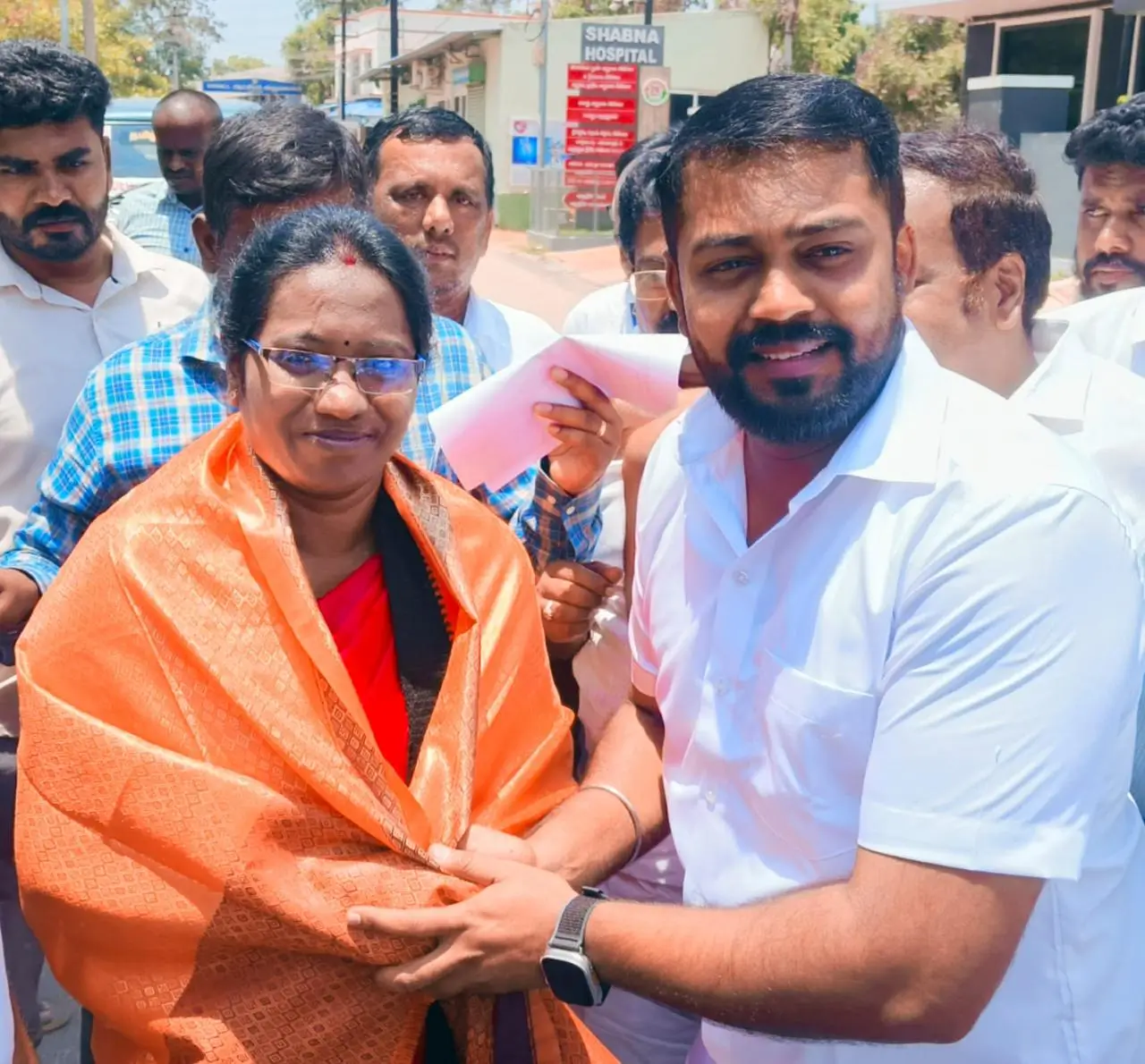 T.R. Krishnaraja and DMK Youth Wing organizers addressing a public meeting during 2024 election campaign