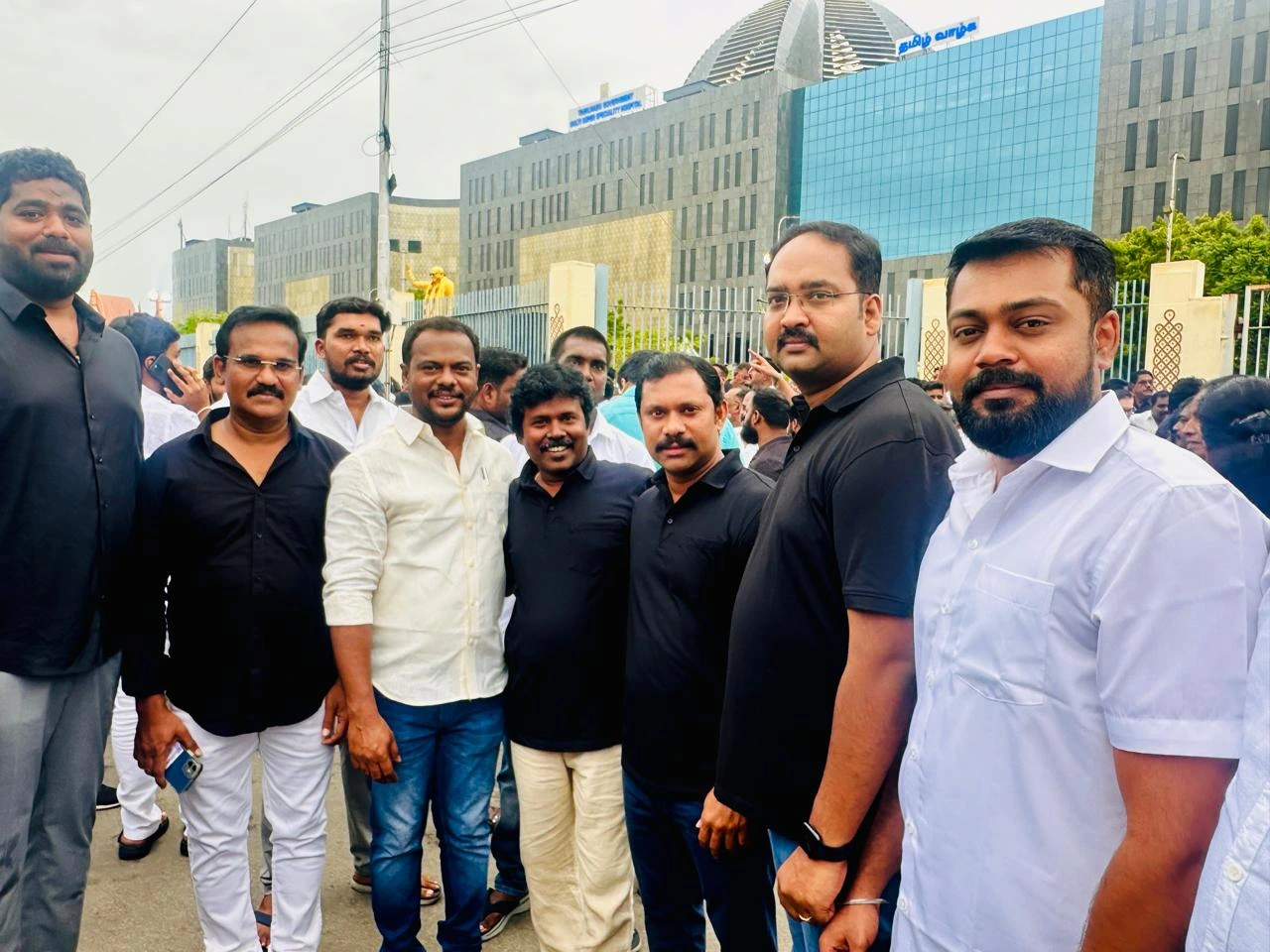 T.R. Krishnaraja participating with DMK Youth Wing organizers in the Kalaignar memorial peace march held in Chennai